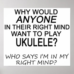 Poster Ukulele direito da mente