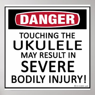 Póster Ukulele do perigo