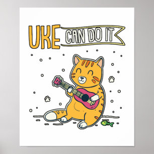 Poster Ukulele Ukelele Cat Guitar Music