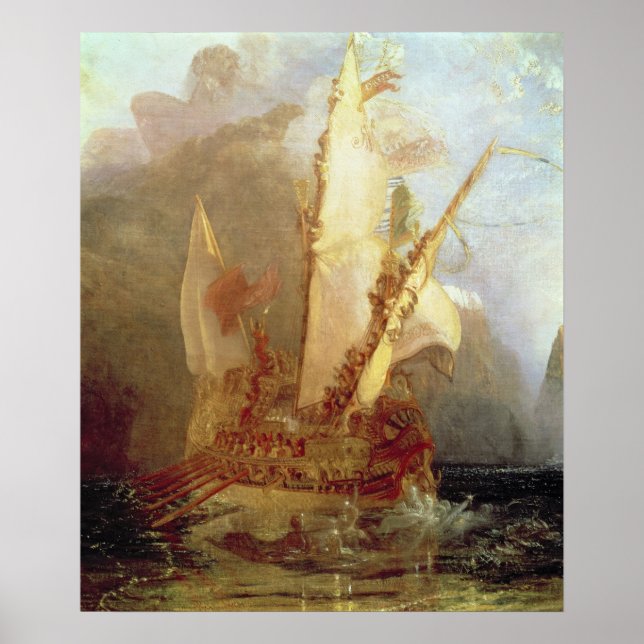 Póster Ulisses Deridindo Polifema, detalhe do navio (Frente)