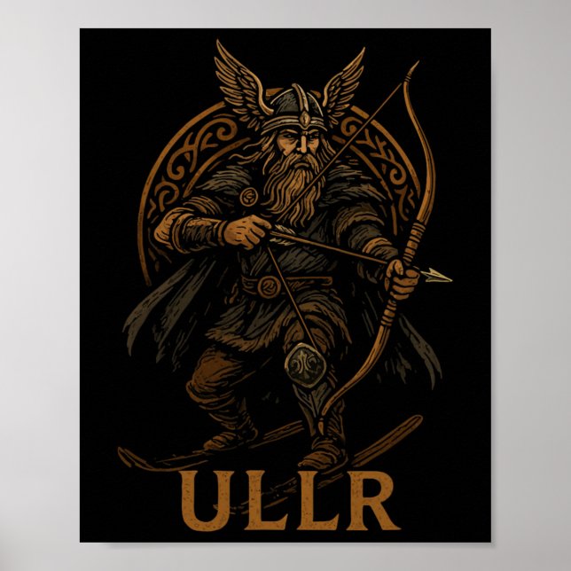 Poster Ullr Deus Nórdico do Arco e Fio (Frente)