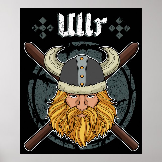 Poster Ullr Ski Winter Sports Presente Skiking Viking Ull (Frente)