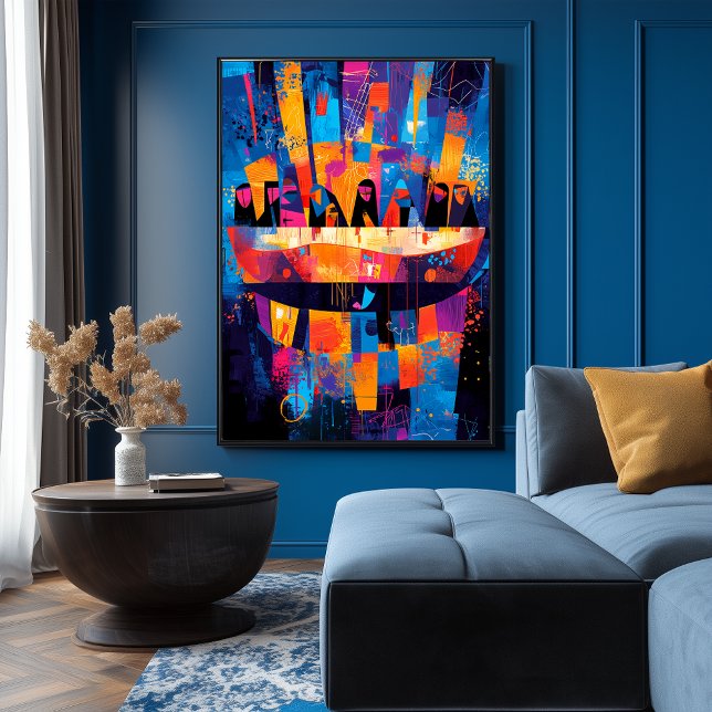 Poster Última Ceia Reimaginada - Abstrato Geométrico (Criador carregado)