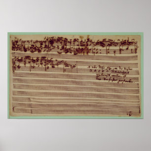 Póster Última página da arte do Fugue, 1740s
