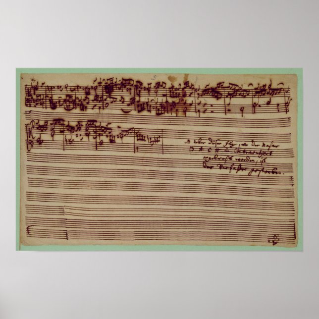 Póster Última página de A Arte da Fuga, 1740 (Frente)