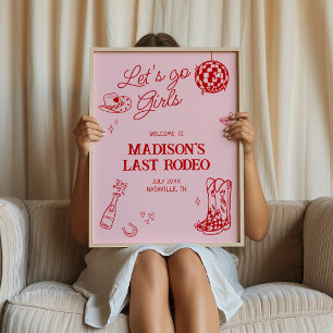 Poster Última Vaca Rodeo Disco Bachelorette Bem-vinda