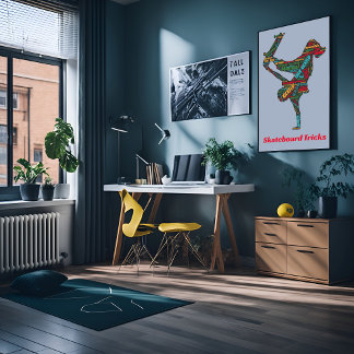 Poster Ultimative Skateboard Trick Liste in Wortwolke