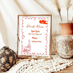 Poster Último brinde No Bachelorette do Menu Bebida Coste