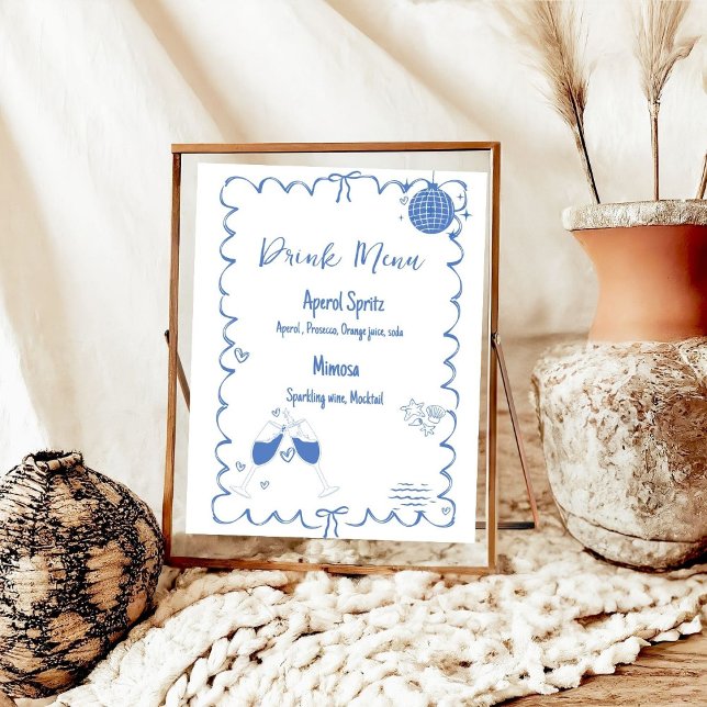 Poster Último brinde No Bachelorette do Menu Bebida Coste (Criador carregado)