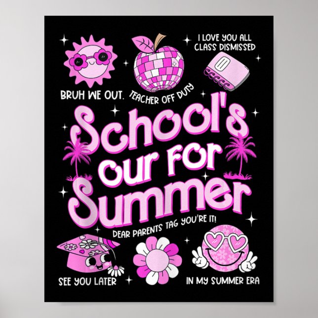 Poster Último Dia Da Escola39s Fora Para Meninas De Profe (Frente)