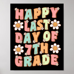 Poster Último Dia De Professora Do 7 Grau Groovy Do Sétim