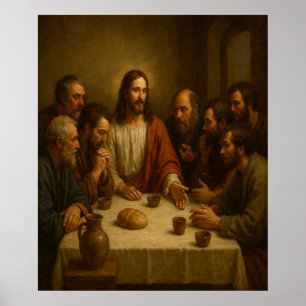 Poster Último jantar com a Arte de Parede Jesus™ LDS