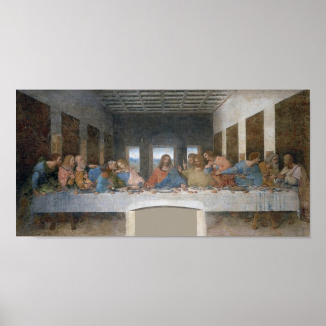 Poster Último jantar, Leonardo da Vinci, 1495-1498 (Frente)