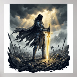 Poster Último Sobrevivente Fantasia Sombria Guerra Épica 