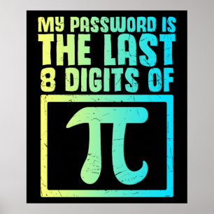 Poster Últimos Dígitos De Senha Da Matemática Do Geek Eng