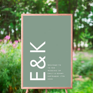 Poster Ultra Modern Bold Big Monogram Sage Green