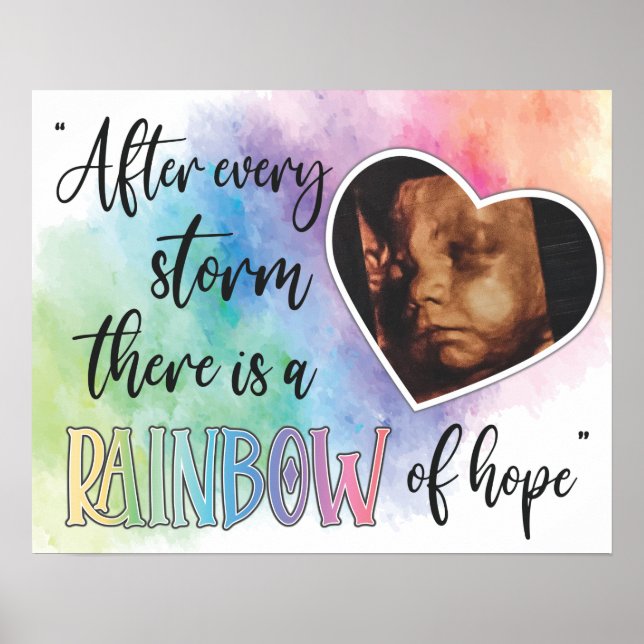 Poster Ultrassom do Bebê Arco-íris de Esperança (Frente)