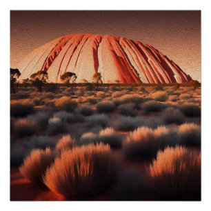 Póster Uluru "Ayers Rock" Austrália - Tinta Petrolífera