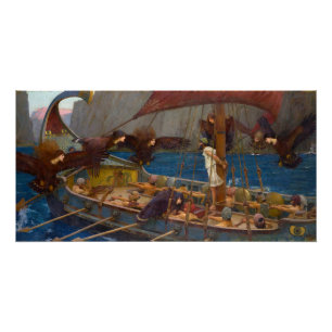 Póster Ulysses e as sirenes John William Waterhouse