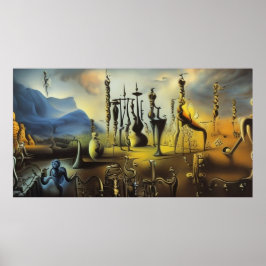 Poster Um abstrato surreal moderno, grandes números surre