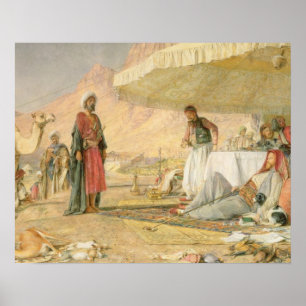 Póster Um acampamento de Frank no deserto do monte Sinai,