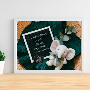 Poster Um aconchegante anúncio de gravidez no cesto neutr