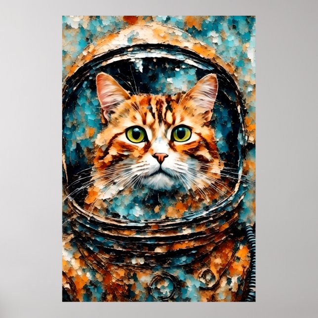 Poster um adorável astronauta de gatos (Frente)