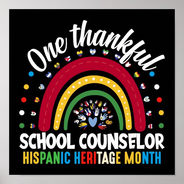 Poster Um agradecido Conselheiro Escolar Herança Hispânic (Frente)