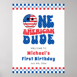 Poster Um americano 4 de julho, primeira Festa de anivers