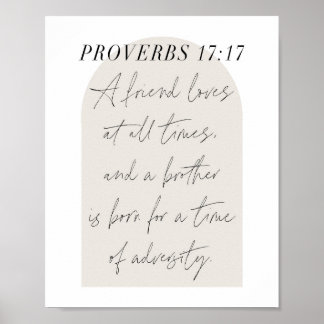 Poster Um amigo ama sempre o arco bege