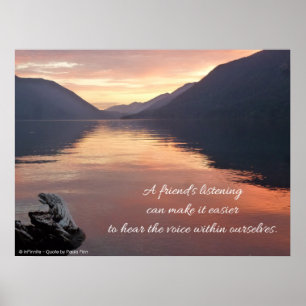 Póster Um amigo está ouvindo... citação