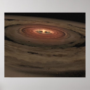 Póster Um anão marrom cercado por um disco de roda