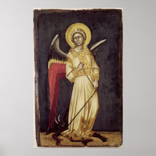 Póster Um anjo com um demónio em uma corrente