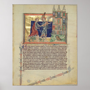 Poster Um anjo que mostra o Jerusalem novo