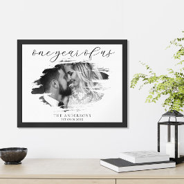 Poster Um ano de aniversário de casamento personalizado