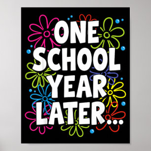 Poster Um ano escolar engraçado depois do verão professor