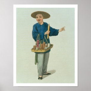 Poster Um Apothecary, chapeia 26 'do traje de China