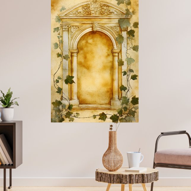 Poster Um arco de pedra ornamentado em estilo antigo,  (Sala de Estar 3)
