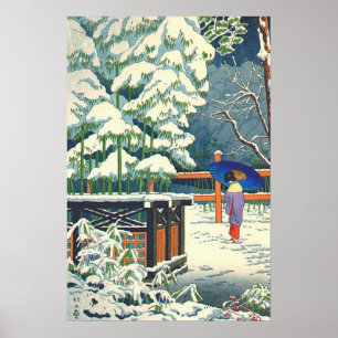 Poster Um bambu no Posto Shrine Fujishima Takeji 1953