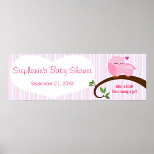 Poster Um Banner De Cabras Rosa-Chá de fraldas