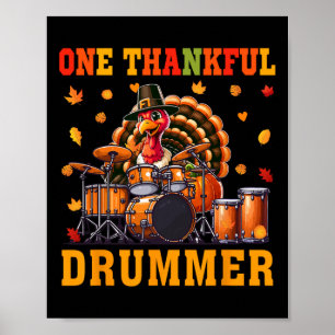Poster Um baterista grato Ação de Graças Peru Instrumento