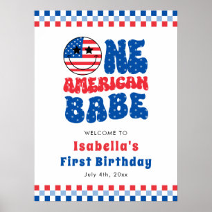 Poster Um Bebê Americano Em 4 De Julho, Primeira Festa de