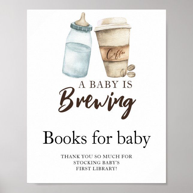 Poster Um bebê está a preparar leite para café Livros par (Frente)
