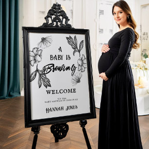 Poster Um bebê está criando Chá de fraldas de Gótico Cave