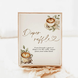 Poster Um bebê está criando Fralda Raffle Sinal | Café Ba