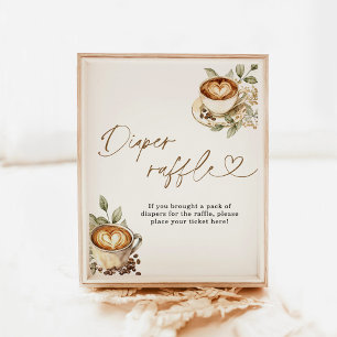 Poster Um bebê está criando Fralda Raffle Sinal Café Ba