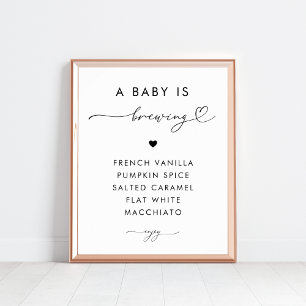 Poster Um Bebê está criando o sinal do Chá de fraldas do 