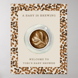 Poster Um Bebê Está Fazendo Chá de fraldas De Café