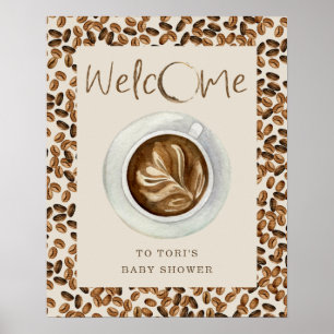 Poster Um Bebê Está Fazendo Chá de fraldas De Café Bem-Vi