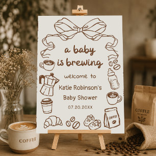 Poster Um Bebê está Preparando Café Bem-vindo ao Chá de B